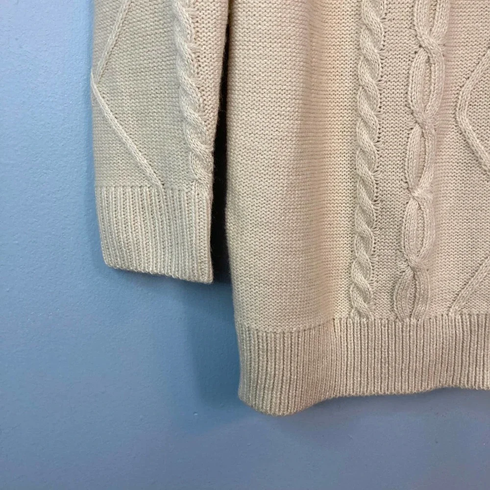 BAILEY'S Blossoms Cream Light Tan Lightweight Cable Knit Sweater Women's Size XS - Picture 10 of 12